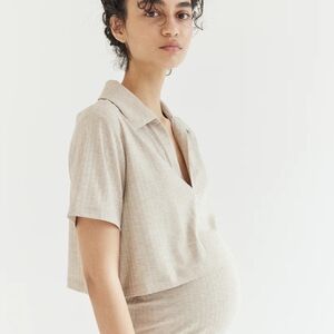 H&M MAMA 2-piece Ribbed SetBeige Melange